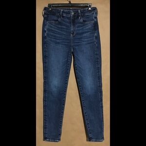 AE Women's Next Level Stretch High-Rise Jegging, Dark Blue, Size 8 Short